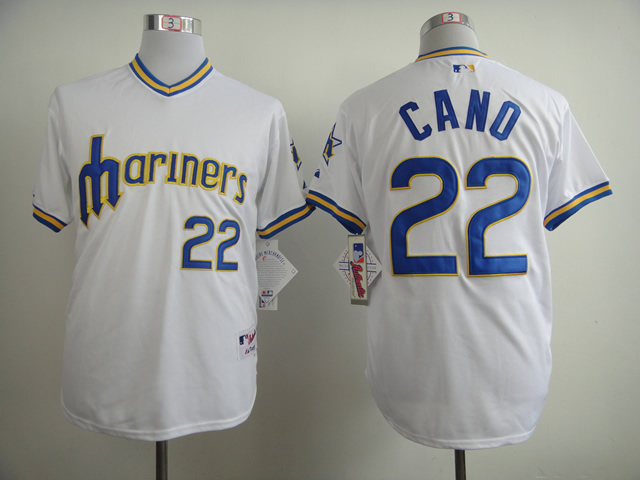 Men Seattle Mariners 22 Cano White Throwback 1979 MLB Jerseys